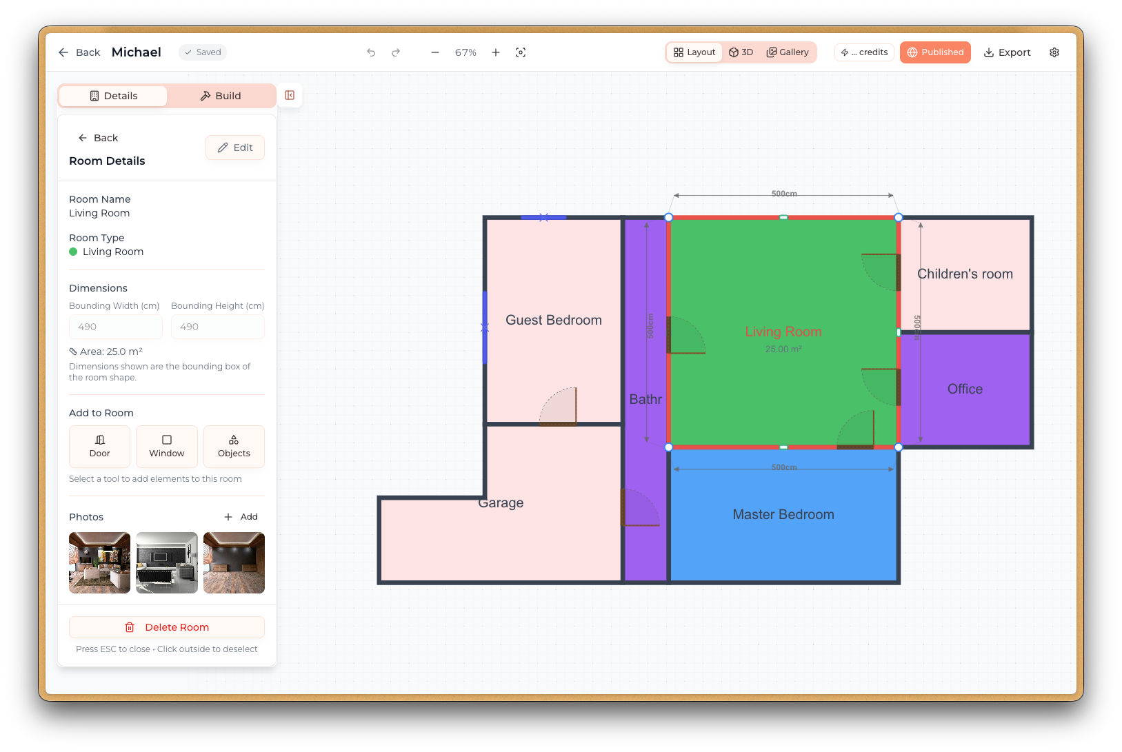 Draw rooms screenshot